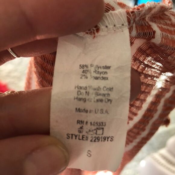 W5 Rust Orange Tasseled Tank Top - Picture 7 of 7